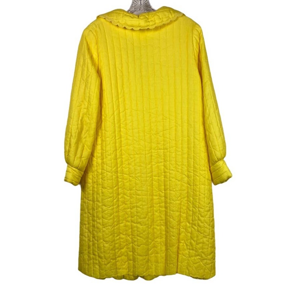 SEARS Yellow Quilted Housecoat Robe M VINTAGE - Picture 5 of 10